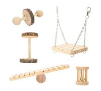JOINPAYA 5Pièces Natural Wooden Hamster Chew Toys Set and Molar Toys for Hamsters Guinea Pigs and Small Pets