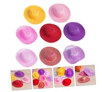 JOINPAYA 6 Pièces Miniature Cowboy Hats DIY Doll Accessories Glitter Mix Replaceable Mini Hats for Dollhouses Creative Craft Gift Set