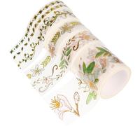 JOINPAYA 6 Rouleaux de Ruban Adhésif Washi Style Ancien en Papier 2 Mètres par Rouleau pour Scrapbooking Décoration de Carnets et Journaux Intimes Autocollants Décoratifs Délicats et