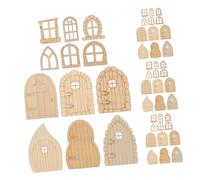 JOINPAYA 60 pièces Lot de Mini Portes de Fées Bois pour Mur Accessoires de Jardin DIY Portes et Fenêtres de Contes Décorations Artisanales pour Fête et Maison