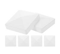 JOINPAYA 6pièces Lot de Capuchons de Poteaux Pvc Blancs Chapeaux de Clôture Extérieurs Pyramide Résistants aux Intempéries pour Jardin Patio et Décoration de Villa