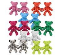 JOINPAYA 8 Paires de Boutons Serrage-Taille pour Jeans 40Mm X 27Mm Réglables et Détachables en Métal Design Ours 8 Couleurs Assorties Accessoires Pratiques pour Ajuster Pantalons Trop