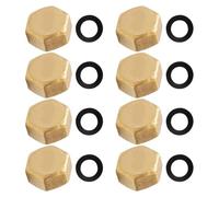JOINPAYA 8 Pièces Bouchon Fileté Femelle 1/2 Pouce en Cuivre, Raccord Hexagonal