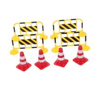 JOINPAYA 8pièces Lot de Cônes De Signalisation Miniatures Barrières De Circulation Jouets De Simulation pour École