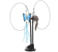 JOINPAYA à Teaser pour Chat avec Double Tête Plumes à Ventouse pour Souris Grise pour Instinct de Chasse Exercice