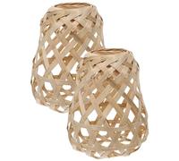 JOINPAYA Abat Jour Bambou pour Lampe de Table Décoratif et Abat-jour de Rechange Léger en Bambou, pour Plafonniers et Accessoires Légers Restaurants ou Clubs, Lot de 2pcs