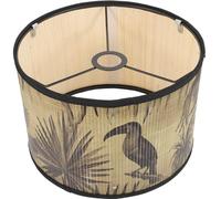 JOINPAYA Abat-Jour Suspendu en Bambou Tissé Cylindrique Motif Oiseaux, Abat-Jour Imprimé pour Lampe de Plafond, Décoration Intérieure Rétro pour Chambre et Salon, Modèle J sans Cordon