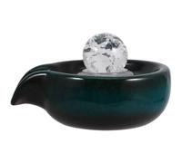 JOINPAYA Accessoire de Fontaine Cascade Céramique pour Jardin Extérieur Sortie Eau Décorative Compatible Design Facile à Nettoyer Adapté Terrasse et Cour Unique avec Boule Cristal Vert