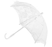 JOINPAYA Accessoire Polyvalent Poignée Ergonomique Parapluie en Dentelle Blanc Élégant pour Mariage pour Décoration de Scène et Goûters