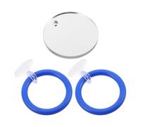 JOINPAYA Anneau D’Exercice à Ventouse pour Poisson Betta 2 Pièces Bleu avec Miroir Double-Face 6 Cm Compact en Plastique Résistant à L’Eau pour Aquarium et Miroir D’enrichissement