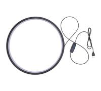 JOINPAYA Anneau Lumineux LED 30 Cm Noir 3 Couleurs Changeantes Porte-Parfum à Reflux Cascade pour Décoration Zen, Support Cônes de Parfum, Lampe Statue pour Salon, Bureau et Aromathérapie