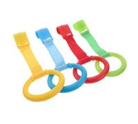 JOINPAYA Anneaux de Lit Bébé 4pcs en Plastique et Nylon Légers pour Garçon et Filles, Anneaux Robustes D'assistance la Marche, Accessoires pour Berceau et Parc de Jeu