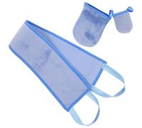 JOINPAYA Applicateur de Bronzage Dos en Flocking Bleu, Moufles Pratique et Simple D'utilisation pour Appliquer Lotion Autobronzante Dos, 1 Set pour Adulte