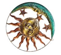 JOINPAYA Applique Murale en Fer 29 Cm Soleil et Lune Ornement Suspendu Créatif Décoration Murale Céleste pour Chambre Bureau et Intérieur Artistique