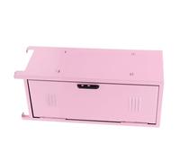 JOINPAYA Armoire de Rangement Maquillage Métal Rose avec Serrure et Clé, Mini Casier Compact pour Bureau et Chambre, Organisateur de Produits de Beauté Sécurisé et Polyvalent, Contenant