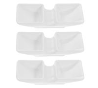 JOINPAYA Assiettes à Assaisonnement Ménager en Céramique Blanche 3 Pièces, Surface Lisse, Facile à Transporter, Style Japonerie pour Table à Manger à Domicile