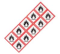 JOINPAYA Autocollants de Sécurité Liquide Inflammable 10 Pcs 5X5 CM PVC Auto-Adhésif Résistant aux Intempéries pour Panneaux D’Avertissement Prévention Incendie Usage Polyvalent