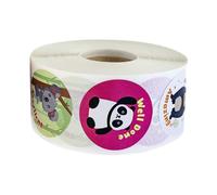 JOINPAYA Autocollants Décoratifs Animaux 500 Pièces Rouleau Étiquettes Adhésives Alphabet pour Boîtes à Bonbons Stickers Autocollants Non Toxiques pour Garçon et Filles Décoration