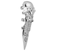 JOINPAYA Bague Ouverte Crâne Homme en Alliage Ajustable, Anneau Décoratif Rétro Punk, Accessoire Gothique pour Doigt, Bijou Masculin Unique et Stylé