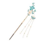 JOINPAYA Baguettes à Cheveux Chinoises Vintage Taille Unique Émail Bleu Motif Floral Complexe Femme Cérémonie Traditionnelle Hanfu Accessoires Coiffure Chignon