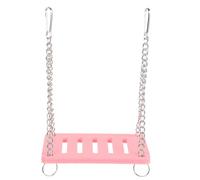 JOINPAYA Balançoire Hamster Suspendu Bois et Métal Simple et Coloré Maisonnette DIY pour Petits Animaux de Compagnie Rose