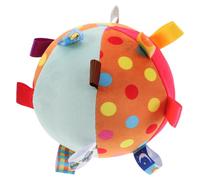 JOINPAYA Balle Sensorielle en Peluche Douce avec Clochette pour Bébé D’Éveil Coloré avec Étiquettes Tactiles Balle à Saisir et Secouer pour Développement Moteur et Sensoriel des