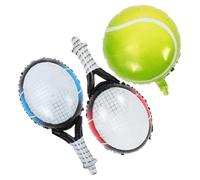 JOINPAYA Ballons de Tennis Gonflables 3 Pièces - Raquettes Bleu/rouge et Balle 18 Pouces Couleur Claire - Décoration Suspendue pour Fête D’anniversaire Thème Tennis, Guirlande Festive