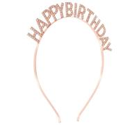 JOINPAYA Bandeau D’anniversaire en Alliage Couleur Dorée avec Strass Scintillants et Lettre « Joyeux Anniversaire » - Taille Unique, Accessoire Fête Cheveux Adulte pour Décoration de Tête