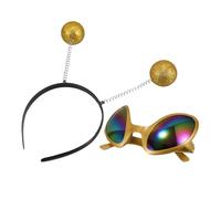 JOINPAYA Bandeau de Fête avec Lunettes à Verres Arc-en-ciel en Plastique Jaune, Confortable et Stable, pour Photographier et Voyager Lors de Fêtes Amusantes