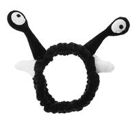 JOINPAYA Bandeau de Maquillage Élastique en Peluche Noire Motif Escargot, Accessoire Cheveux pour Spa et Lavage Visage, Bandeau pour Filles, Doux et Confortable, Soin Peau et Routine