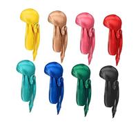 JOINPAYA Bandeaux Durag Longs Élastiques en Satin, Turbans de Pirate Unisexes, Bonnets Cheveux Ondulés Respirants, Accessoires Mode pour Chimiothérapie et Usage Couleur Aléatoire