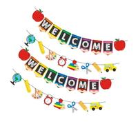 JOINPAYA Banderole de Fête Rentrée Scolaire 4 Pièces - Décorations Murales et Fenêtres pour Salle de rapeaux “bienvenue” Colorés pour Premier Jour D'école - Accessoires Déco