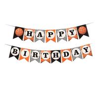 JOINPAYA Bannière D'anniversaire de Basketteur 2 Pièces en Papier Résistant pour Fête Thème du Basket-ball, Décorations pour Anniversaire Garçon ou Adulte, Guirlande Fanions Décorative