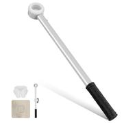 JOINPAYA Barre D’Ouverture pour Fenêtre à Guillotine 0,4 M Gris Blanc avec Poignée Antidérapante en O, Tige Télescopique Légère pour Poussage et Traction Stores, Accessoire Pratique