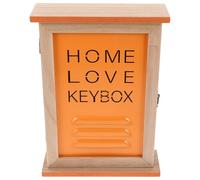 JOINPAYA Boîte à Clés Murale en Bois Orange Porte-Clés Décoratif avec Crochets Rangement Mural Pratique pour Entrée Salon ou Bureau Organiseur de Clés Compact et Fonctionnel