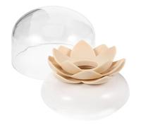 JOINPAYA Boîte à Coton-tiges Portable en Plastique Robuste Forme Lotus Couvercle pour Rangement à Domicile et Bureau