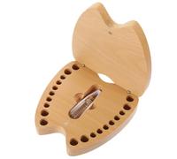 JOINPAYA Boîte à Dents de Lait en Bois pour Garçon et Filles Boîte à Souvenirs 1 Compartiment Finition Naturelle Rangement pour Garder les Dents de Lait Précieuses Présent Naissance