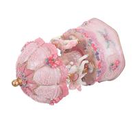 JOINPAYA Boîte à Musique Carrousel Rotative en Résine avec 3 Chevaux, Éclairage LED Multicolore Changeant, Mécanisme à Remonter, Décoration Intérieure Festive pour Chambre et Noël, Présent