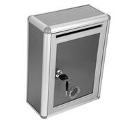 JOINPAYA Boîte à Suggestions Grosse Capacité Verrouillable en Alliage D'aluminium Argenté avec Installation Facile, pour Bureau et Espace Public Sécurisé