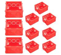 JOINPAYA Boîte de Jonction Murale Encastrable Rouge en Pvc pour Applications Basse Tension ou Puissance, 10 Pièces, Type 86 Fixation par Clip, pour Bureaux Ouverts