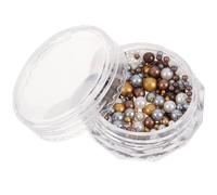 JOINPAYA Boîte de Perles Rondes pour Ongles 2g, Perles Colorées Mélangées Taille Variée, Décorations Nail Art DIY pour Loisirs Créatifs, Accessoires pour Manucure Fêtes et Mariage, Couleur