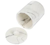 JOINPAYA Boîte de Rangement pour Cure-Dents et Coton-tiges en Résine Effet Marbre Blanc, avec Couvercle Arrondi, Taille Compacte pour Salle de Bain, Organisateur Pratique Style