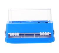 JOINPAYA Boîte de Rangement pour Cure-dents Moyenne Taille Jaune Distributeur Intégré, Base Bleue Antidérapante, Organisateur Pratique pour Salle de Bain, Porte-bâtonnets de Coton