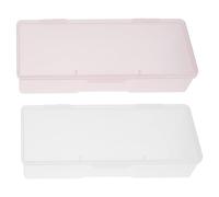 JOINPAYA Boîte de Rangement pour Outils de Manucure 4 Pièces, Étui Compact en Plastique Blanc et Rose, Organiseur Léger pour Pinceaux, Stylos et Accessoires Nail Art, pour Voyage et Salon