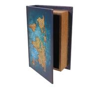 JOINPAYA Boîte Décorative de Livre Mdf Petite Taille Vert Carte Vintage, Rangement Polyvalent pour Bijoux et Souvenirs, Décor Féérique pour Restaurant et Hôtel, Livres Anciens Décoratifs