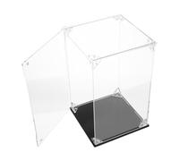 JOINPAYA Boîte Vitrine en Acrylique Transparente 15x15x25 Cm avec Socle Noir, Protection Anti-poussière pour Figurines, Boîte de Rangement D’Exposition Assemblage sans Outil, pour Jouets