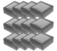 JOINPAYA Boîtes Présents Carrées en Kraft Noir 20 Pcs 7,5x7,5x3 Cm Fenêtre Transparente Boîte D’emballage Multifonction Pratique pour Bijoux Savons Bonbons Organisation Maison Bureau