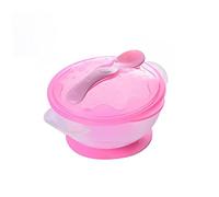 JOINPAYA Bol Anti-dérapant Pour Garçon Fille Avec Cuillère Ensemble De Bols à Succion Rose Pratique Et Léger Pour Repas à Domicile Et Voyage