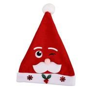 JOINPAYA Bonnet de Noël Rouge en Tissu Confortable Design Créatif Père Noël Clin D'œil, Ajustement pour Fêtes de Famille et Marchés D'hiver