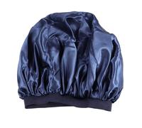 JOINPAYA Bonnet de Nuit Satin pour Femme Grand Format Large Bord Élastique Imprimé Floral Bleu Marine Bonnet de Sommeil Confortable et Respirant Capillaire Maison et Salon